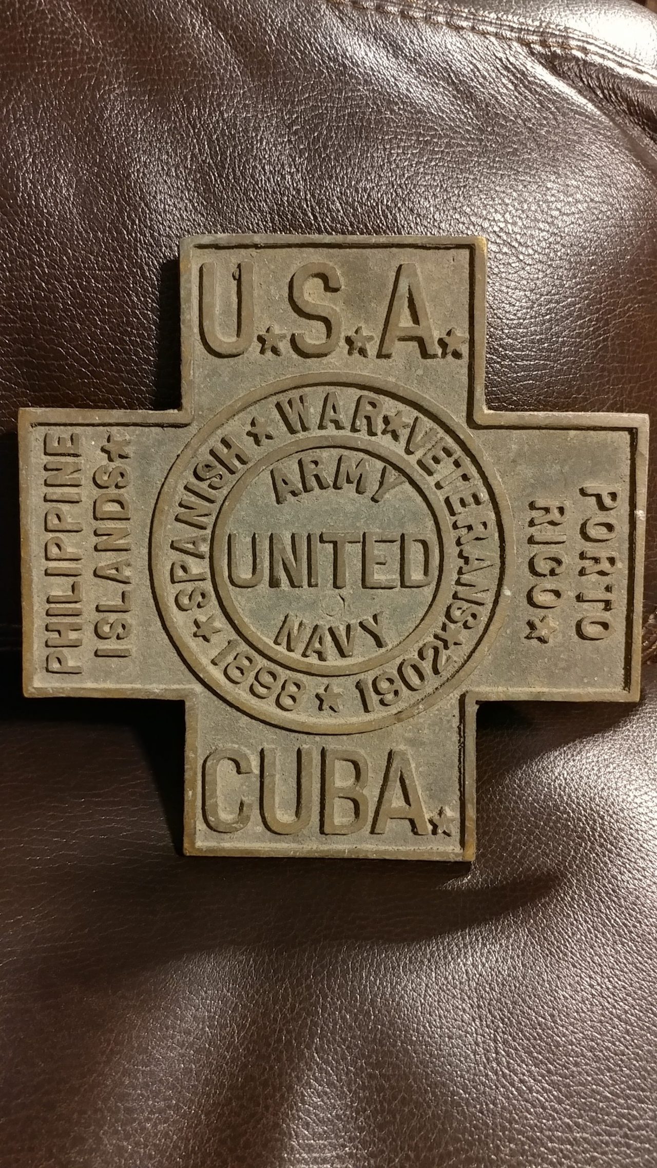 Antique Spanish War Veteran Grave Marker