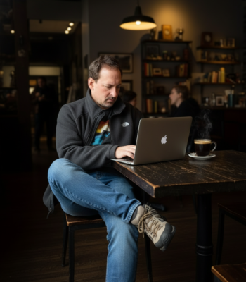 LarryWritingatCoffeeShop